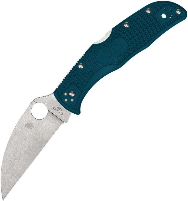 Spyderco Endela Lightweight Lockback Blue FRN Satin Wharncliffe K390 - Knives.mx