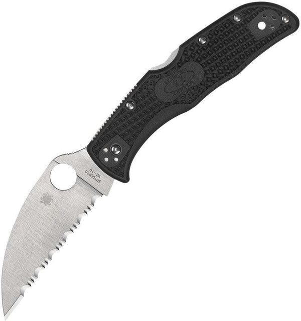 Spyderco Endela Lockback Black FRN Wharncliffe Serrated VG-10 - Knives.mx