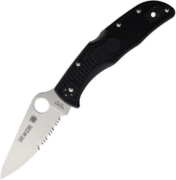 Spyderco Endela Lockback Red Line Satin Serrated VG-10 - Knives.mx