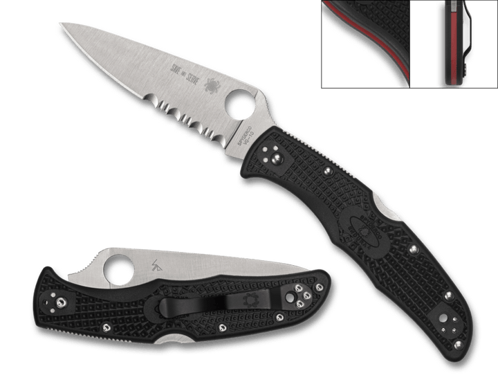 Spyderco Endura 4 Lockback Black FRN Satin Serrated VG-10 - Knives.mx