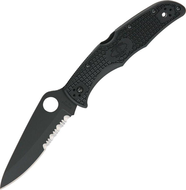 Spyderco Endura 4 Lockback Black FRN Serrated VG-10 - Knives.mx