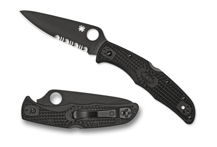 Spyderco Endura 4 Lockback Black FRN Serrated VG-10 - Knives.mx