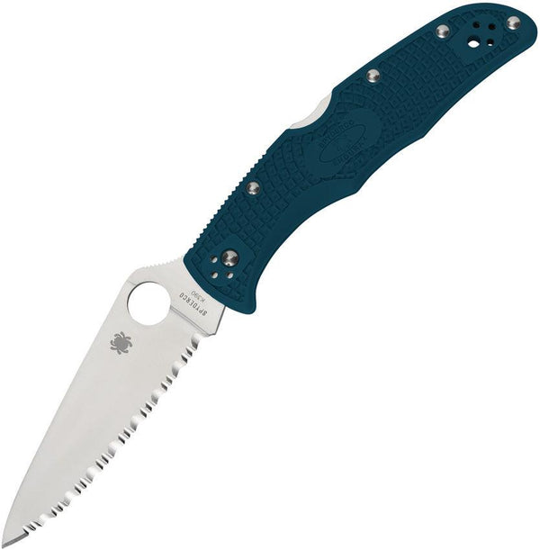 Spyderco Endura 4 Lockback Blue FRN SpyderEdge Satin K390 - Knives.mx