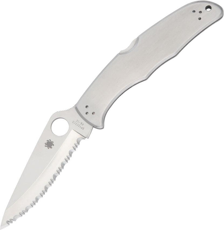 Spyderco Endura 4 Lockback Brushed Stainless Handle Satin SpyderEdge VG-10 - Knives.mx