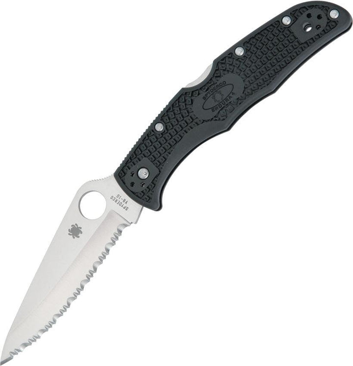 Spyderco Endura 4 Lockback FRN Black Full Serrated - Knives.mx