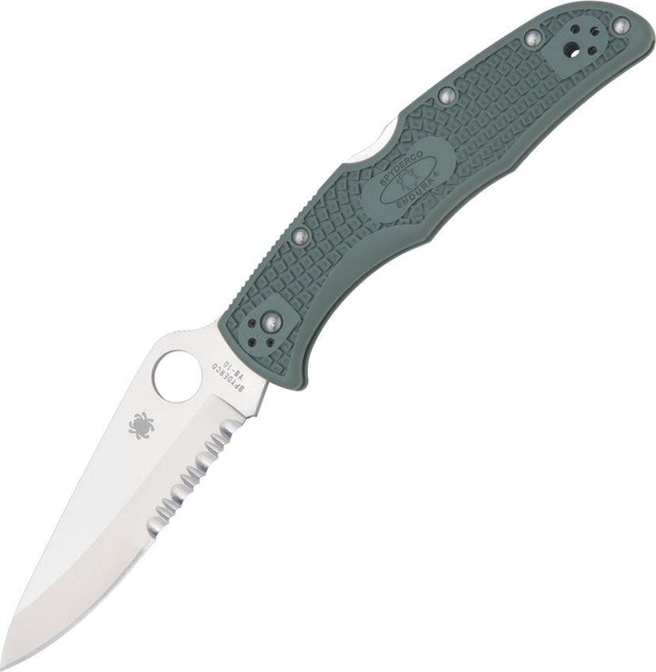 Spyderco Endura 4 Lockback FRN Green Serrated - Knives.mx