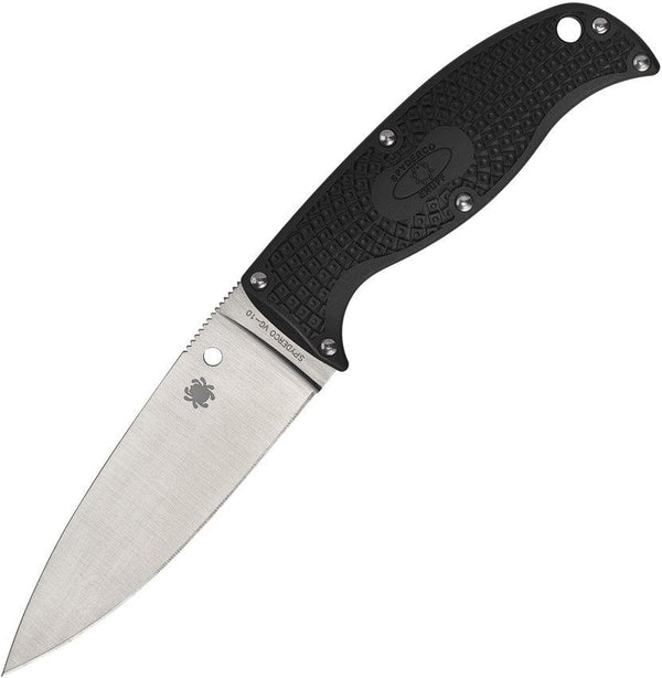 Spyderco Enuff 2 Leaf Shape Black FRN Satin PlainEdge VG-10 - Knives.mx