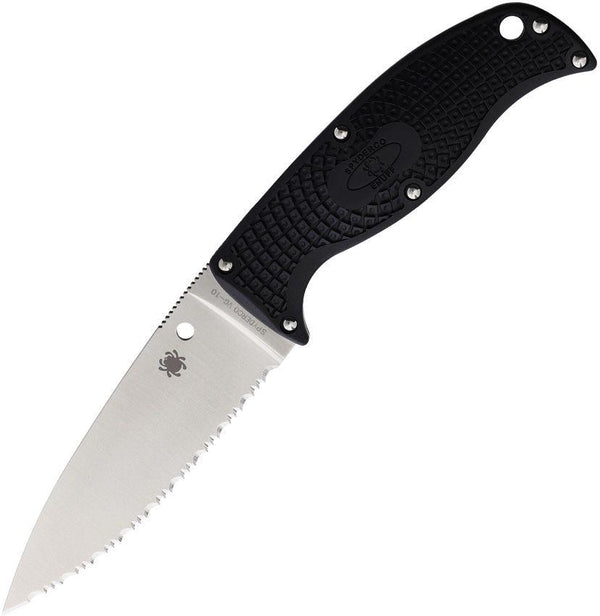 Spyderco Enuff 2 Leaf Shape Black FRN Satin SpyderEdge VG-10 - Knives.mx