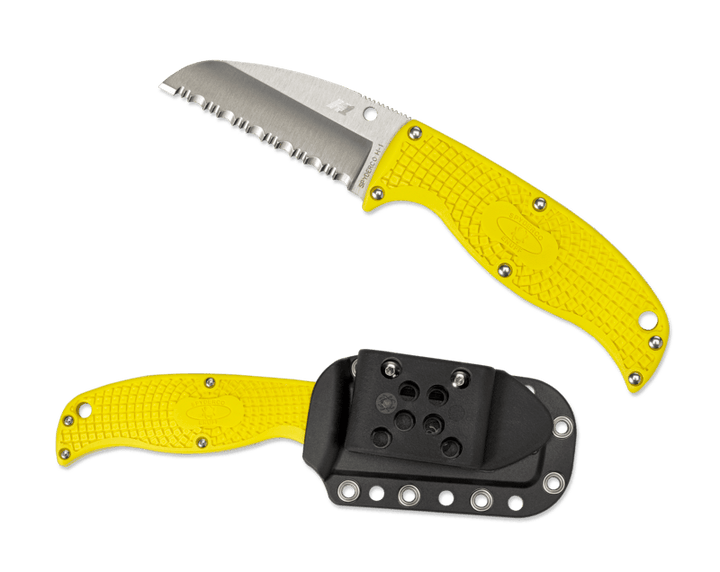 Spyderco Enuff Salt Yellow FRN Sheepfoot SpyderEdge H2 - Knives.mx