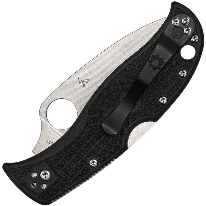 Spyderco Leafjumper Lockback Black Texture FRN Satin PlainEdge VG-10 - Knives.mx