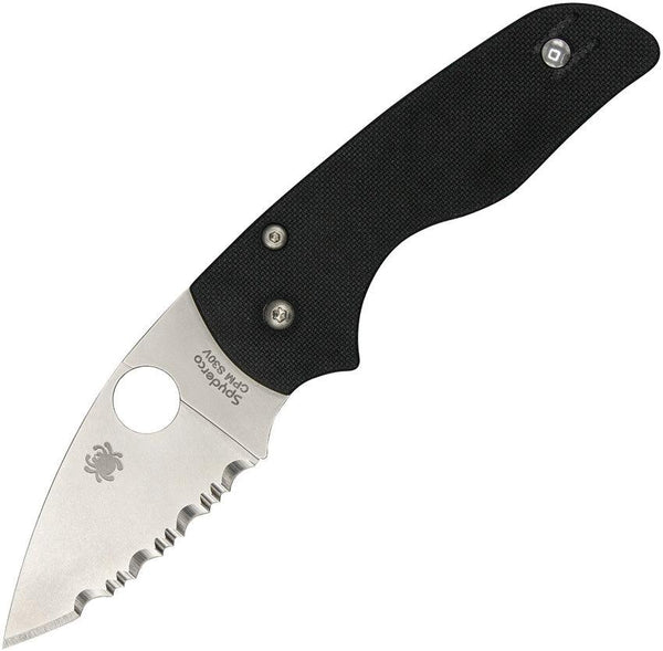 Spyderco Lil Native Compression Lock Black G10 Serrated CPM S35V - Knives.mx