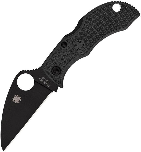 Spyderco Manbug Lockback Blak bi-directional FRN Wharncliffe Coated VG-10 - Knives.mx