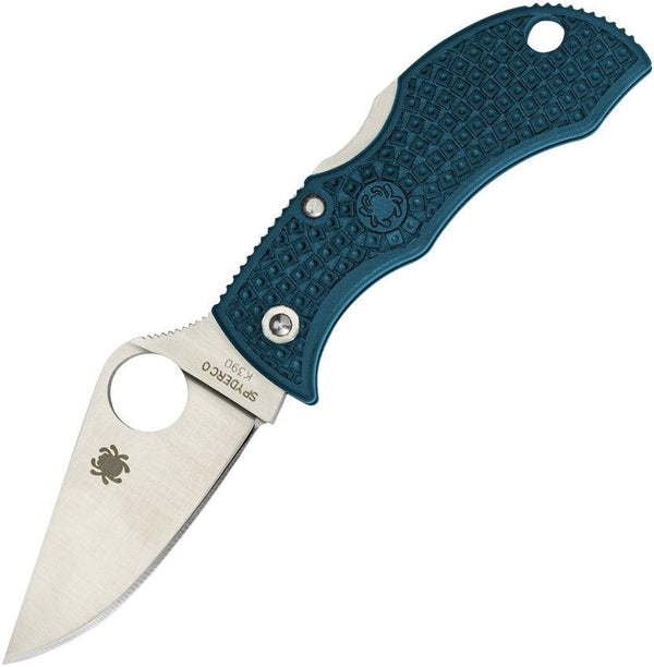 Spyderco Manbug Lockback Blue bi-directional FRN K390 - Knives.mx