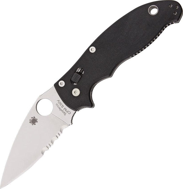 Spyderco Manix 2 Ball Bearing Lock Black G10 Serrated CPM S30V - Knives.mx