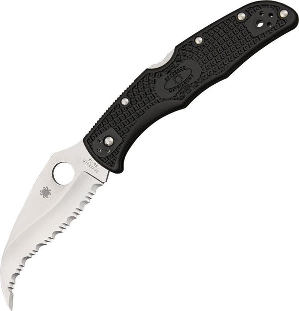 Spyderco Matriarch 2 Lockback FRN Satin Full Serrated VG-10 - Knives.mx