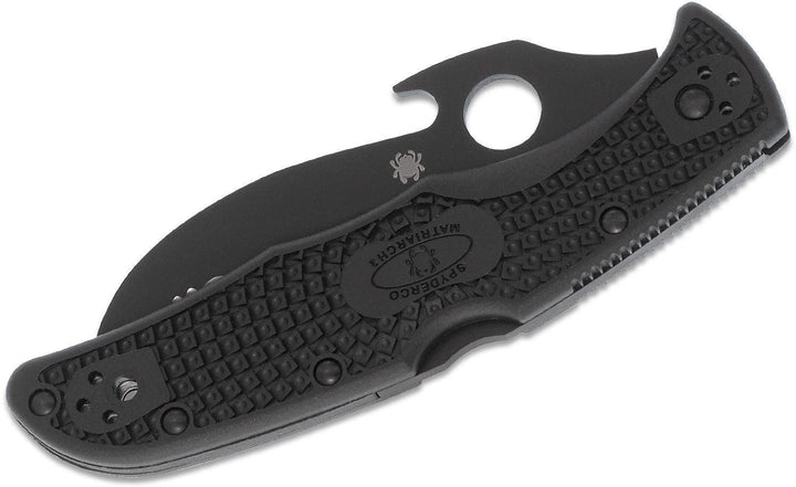 Spyderco Matriarch 2 Lockback FRN Wave Black Full Serrated VG-10 - Knives.mx