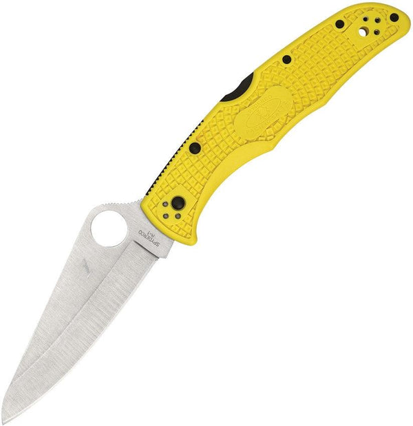 Spyderco Pacific Salt 2 Lockback Yellow FRN Satin H1 Steel - Knives.mx