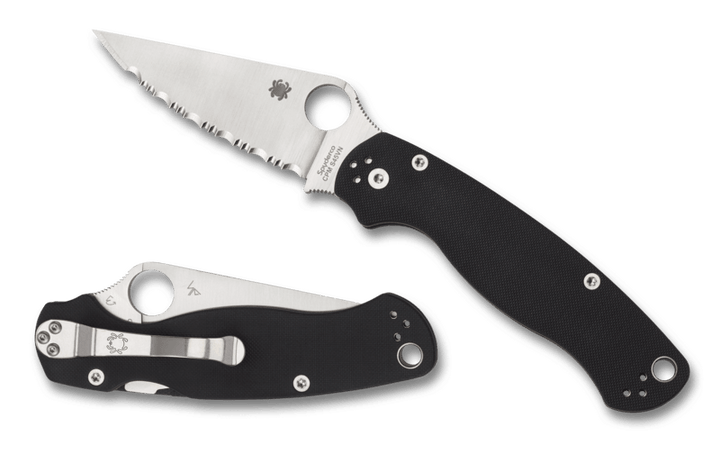 Spyderco Para Military 2 Compression Lock Black G10 Satin SpyderEdge S45VN - Knives.mx
