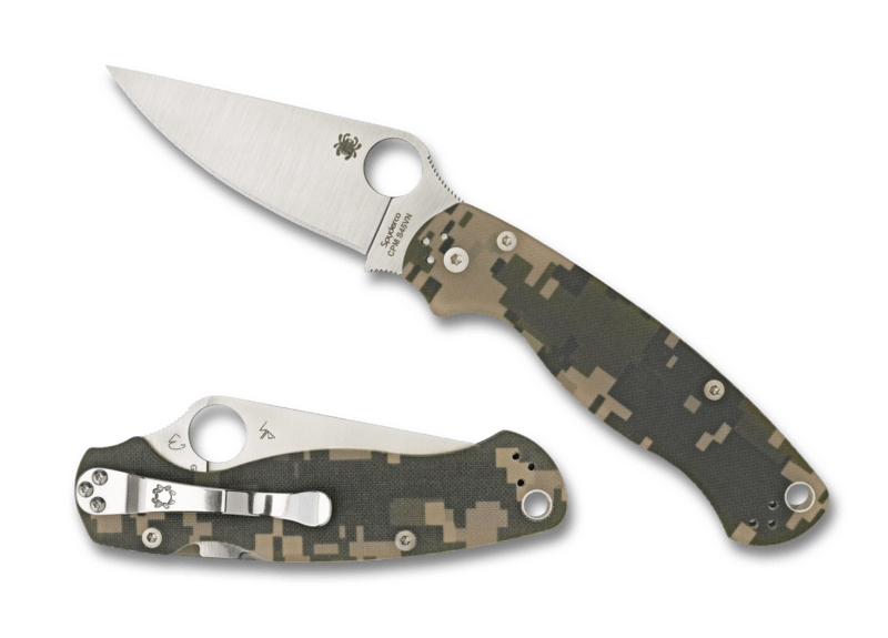 Spyderco Para Military 2 Compression Lock Digital Camo G10 Satin PlainEdge CPM S45VN - Knives.mx