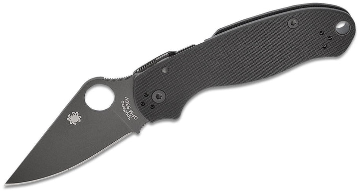 Spyderco Para Military 3 Compression Lock Black G10 DLC Coated PlainEdge CPM S45VN - Knives.mx