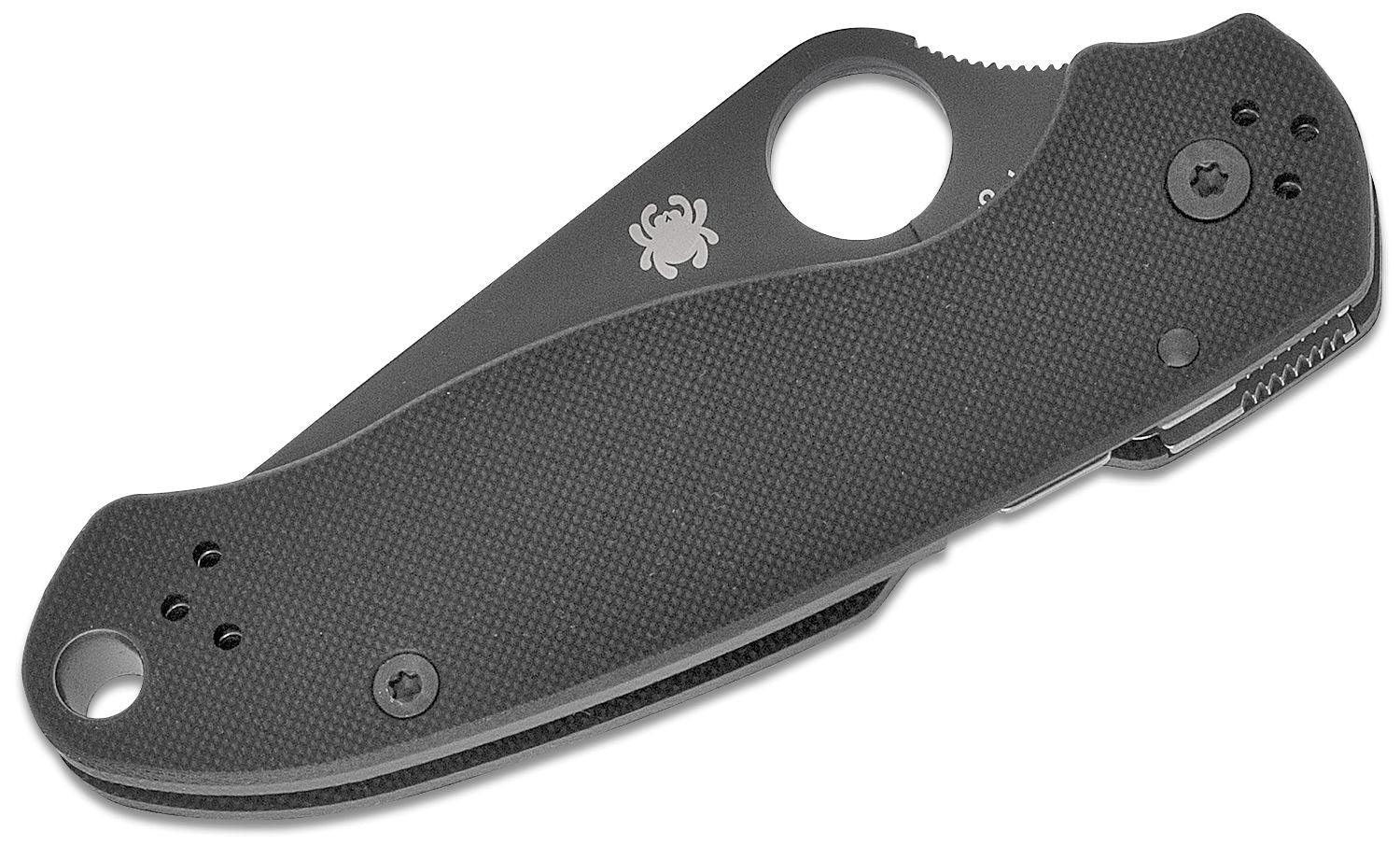 Spyderco Para Military 3 Compression Lock Black G10 DLC Coated PlainEdge CPM S45VN - Knives.mx