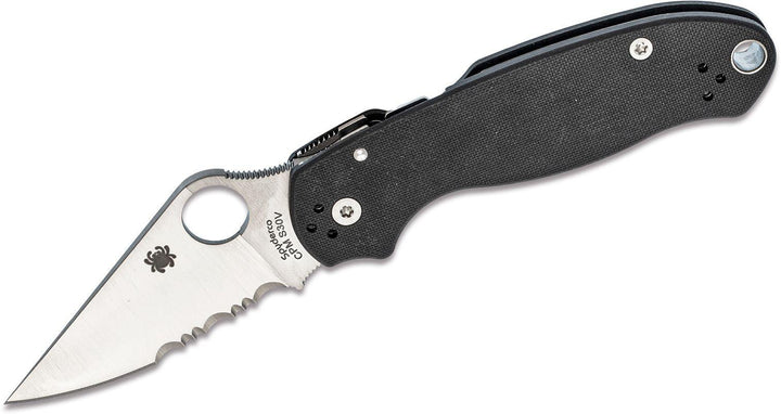 Spyderco Para Military 3 Compression Lock Black G10 Satin CombinationEdge CPM S45VN - Knives.mx