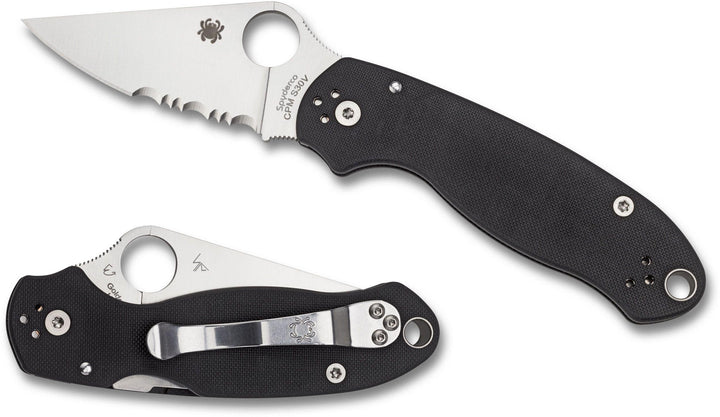 Spyderco Para Military 3 Compression Lock Black G10 Satin CombinationEdge CPM S45VN - Knives.mx