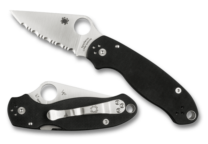 Spyderco Para Military 3 Compression Lock Black G10 Satin SpyderEdge CPM S45VN - Knives.mx