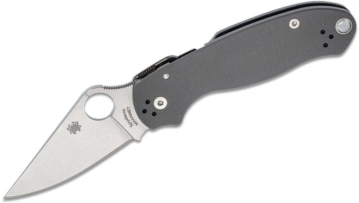 Spyderco Para Military 3 Compression Lock Gray G10 Satin PlainEdge Maxamet - Knives.mx