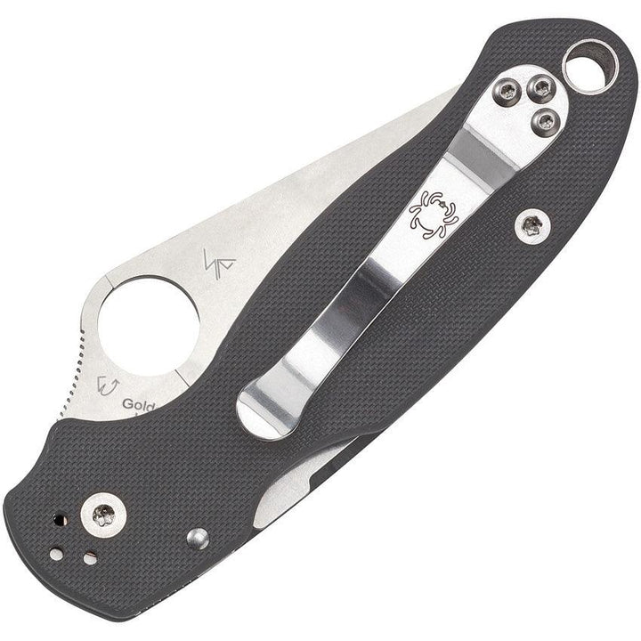 Spyderco Para Military 3 Compression Lock Gray G10 Satin PlainEdge Maxamet - Knives.mx