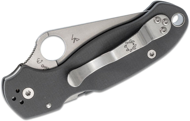 Spyderco Para Military 3 Compression Lock Gray G10 Satin PlainEdge Maxamet - Knives.mx