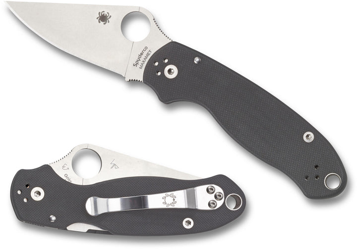 Spyderco Para Military 3 Compression Lock Gray G10 Satin PlainEdge Maxamet - Knives.mx