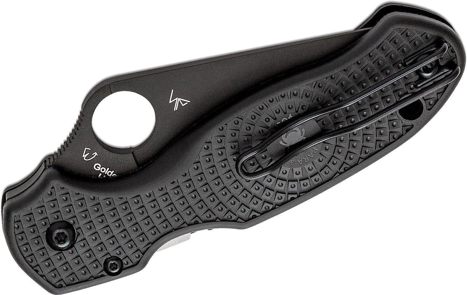 Spyderco Para Military 3 Lightweight Compression Lock Black FRN DLC Coated PlainEdge CTS-BD1N - Knives.mx