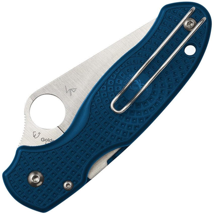 Spyderco Para Military 3 Lightweight Compression Lock Blue FRN Satin PlainEdge CPM SPY27 - Knives.mx