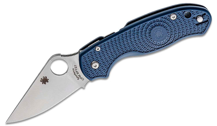 Spyderco Para Military 3 Lightweight Compression Lock Blue FRN Satin PlainEdge CPM SPY27 - Knives.mx