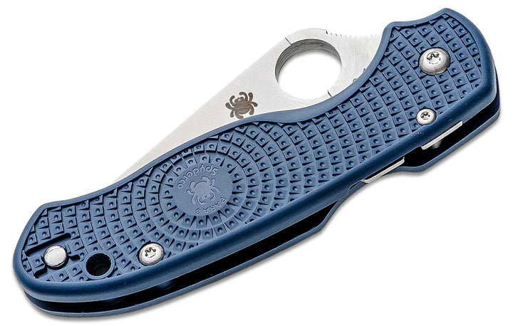 Spyderco Para Military 3 Lightweight Compression Lock Blue FRN Satin PlainEdge CPM SPY27 - Knives.mx