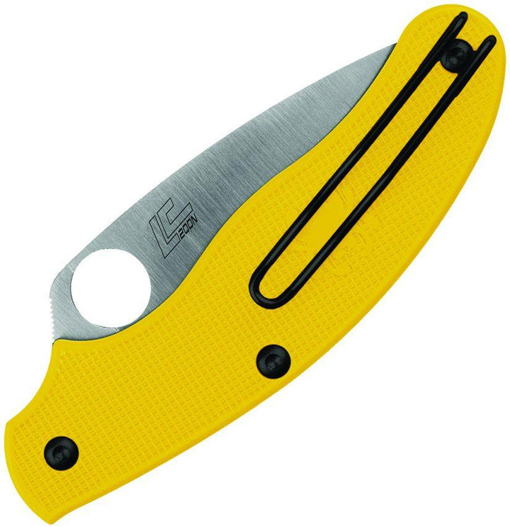 Spyderco Penknife Salt Lightweight Yellow FRN Satin Finish Serrated LC200N - Knives.mx
