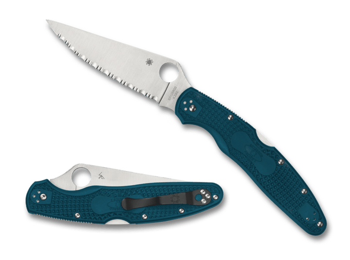 Spyderco Police 4 Lockback Blue FRN SpyderEdge K390 - Knives.mx