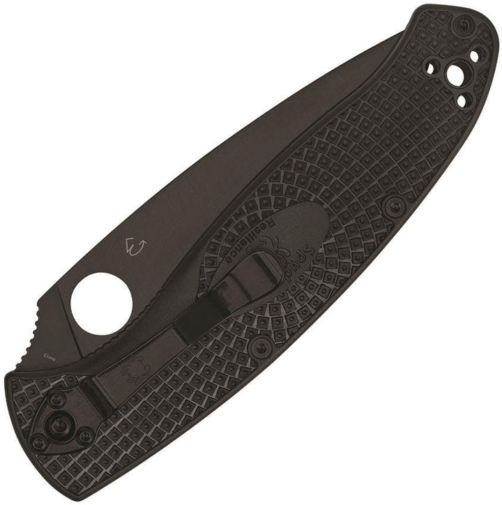 Spyderco Resilience Linerlock Black FRN Plain Oxide Coated 8Cr13MoV - Knives.mx