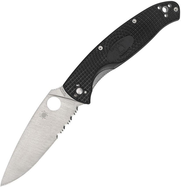 Spyderco Resilience Linerlock Black FRN Satin Serrated 8Cr13MoV - Knives.mx
