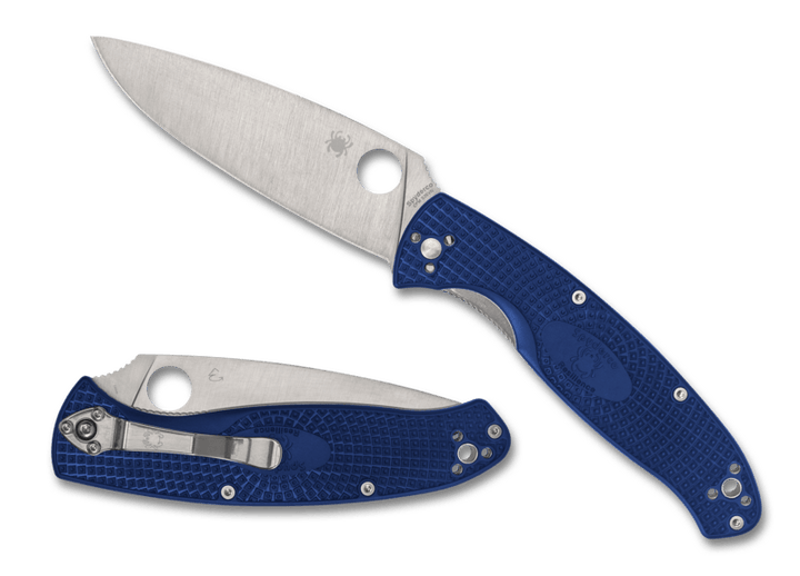 Spyderco Resilience Linerlock Blue FRN Satin Plain CPM S35VN - Knives.mx