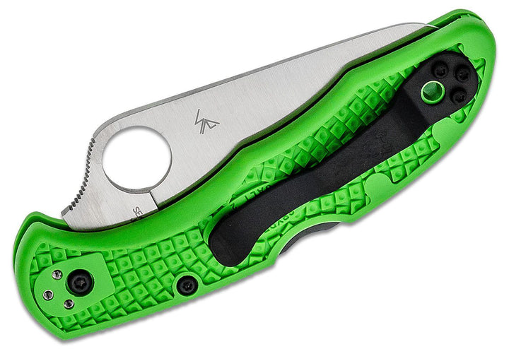 Spyderco Salt 2 Lockback Green FRN Satin PlainEdge LC200N - Knives.mx