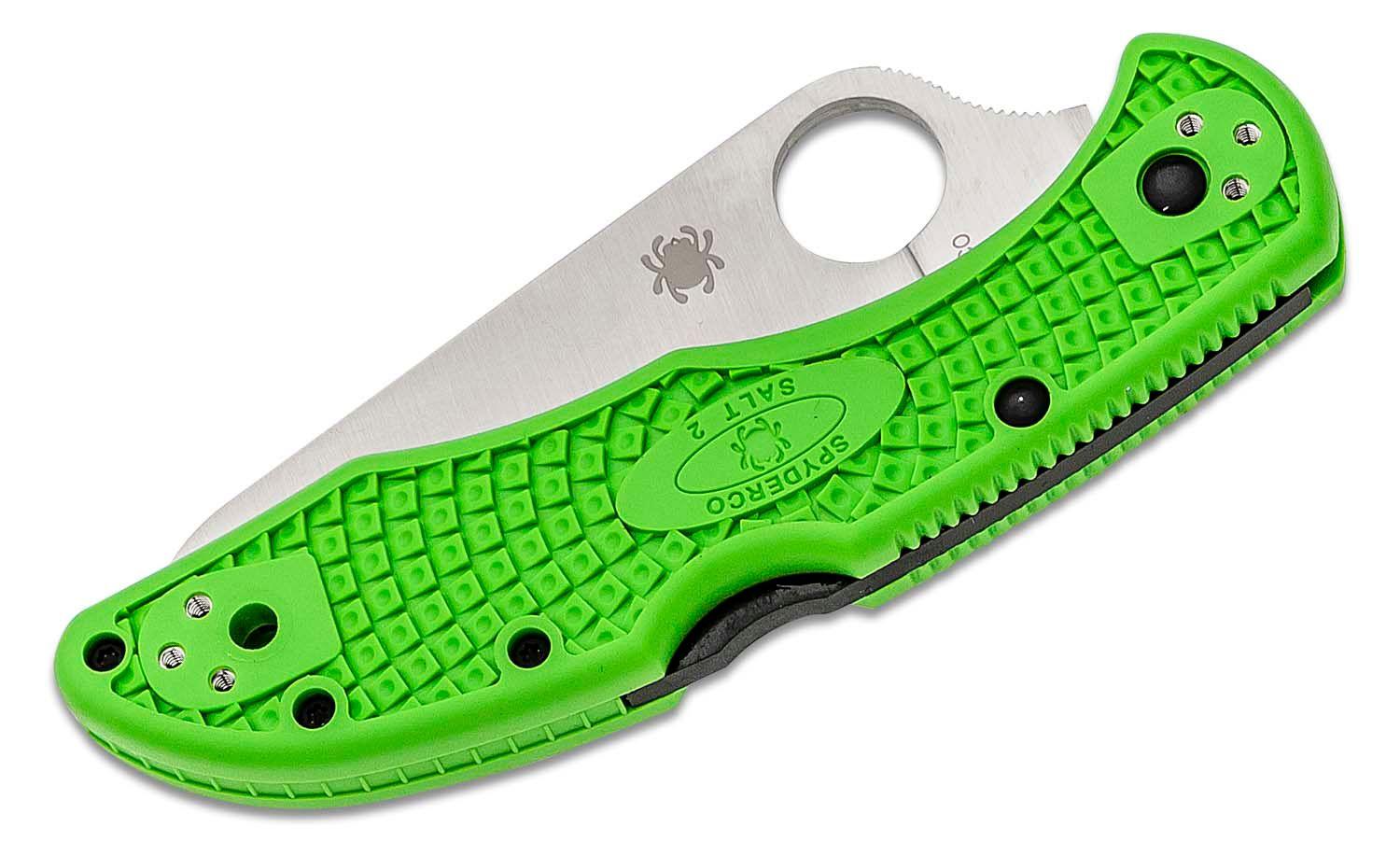 Spyderco Salt 2 Lockback Green FRN Satin SpyderEdge LC200N - Knives.mx