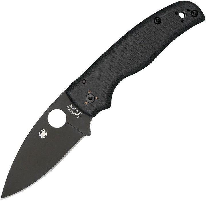 Spyderco Shaman Compression Lock Black G10 PlainEdge DLC CPM S30V - Knives.mx