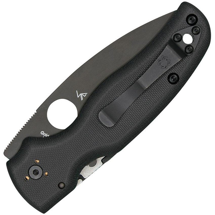 Spyderco Shaman Compression Lock Black G10 PlainEdge DLC CPM S30V - Knives.mx