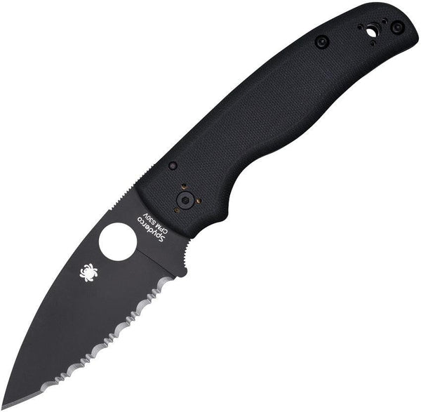 Spyderco Shaman Compression Lock Black G10 SpyderEdge DLC CPM S30V - Knives.mx