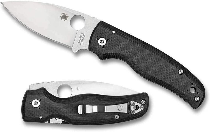 Spyderco Shaman Compression Lock Black G10 SW PlainEdge CPM S30V - Knives.mx