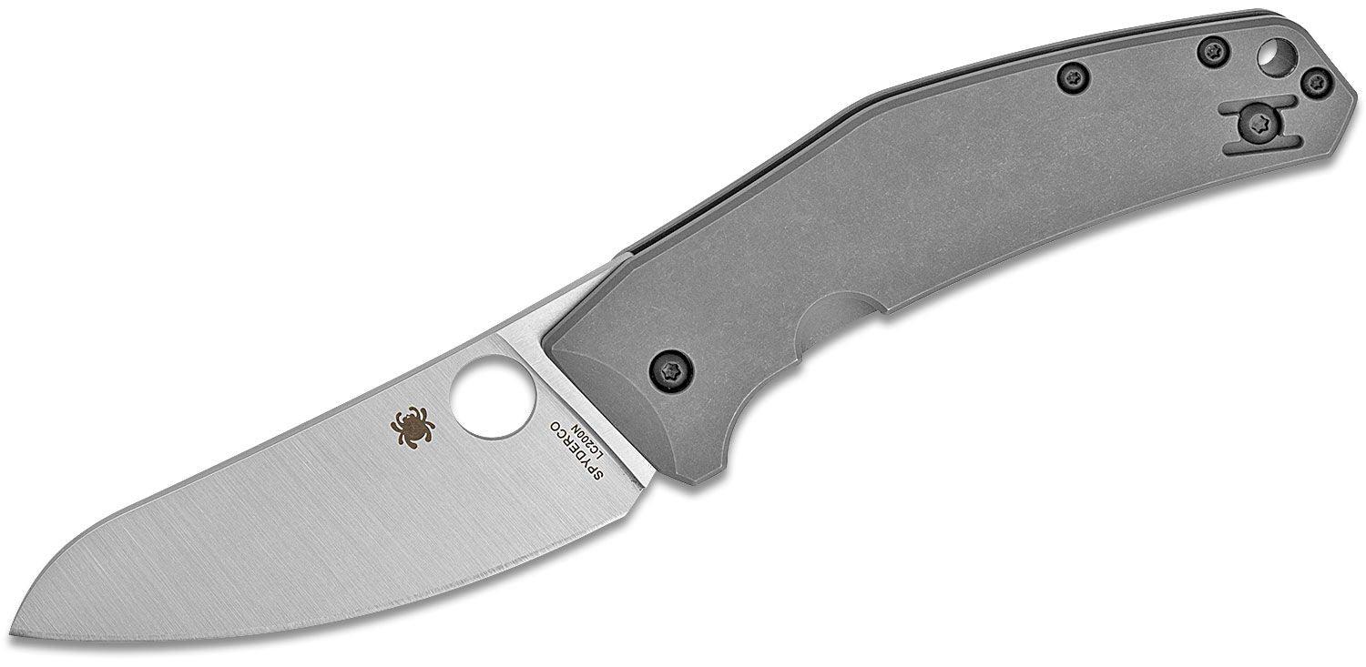 Spyderco Spydiechef Gray Titanium Framelock Satin LC200N - Knives.mx