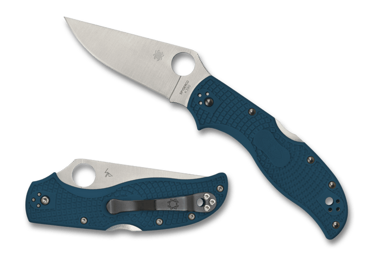 Spyderco Stretch 2 Lockback Blue FRN Plain K390 - Knives.mx