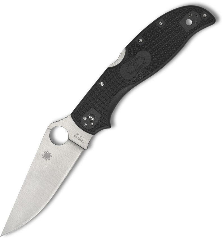 Spyderco Stretch 2 XL Lockback Black FRN Satin Plain VG-10 - Knives.mx